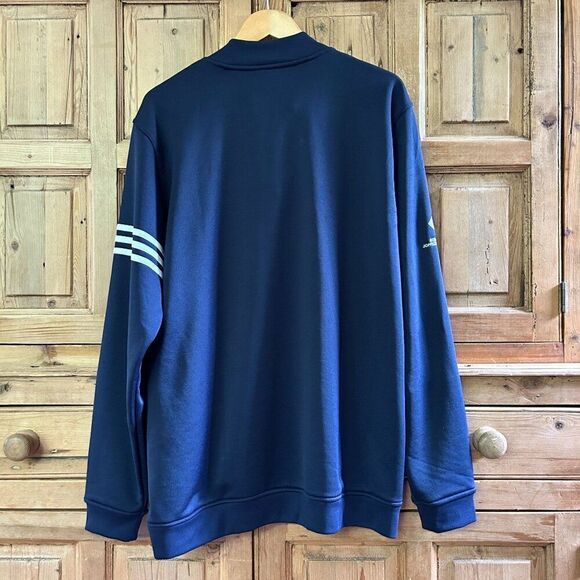 Men's NWT Adidas Golf Climalite Size XL Navy Blue Quarter Zip Pullover NOVI PFBA - Picture 7 of 10